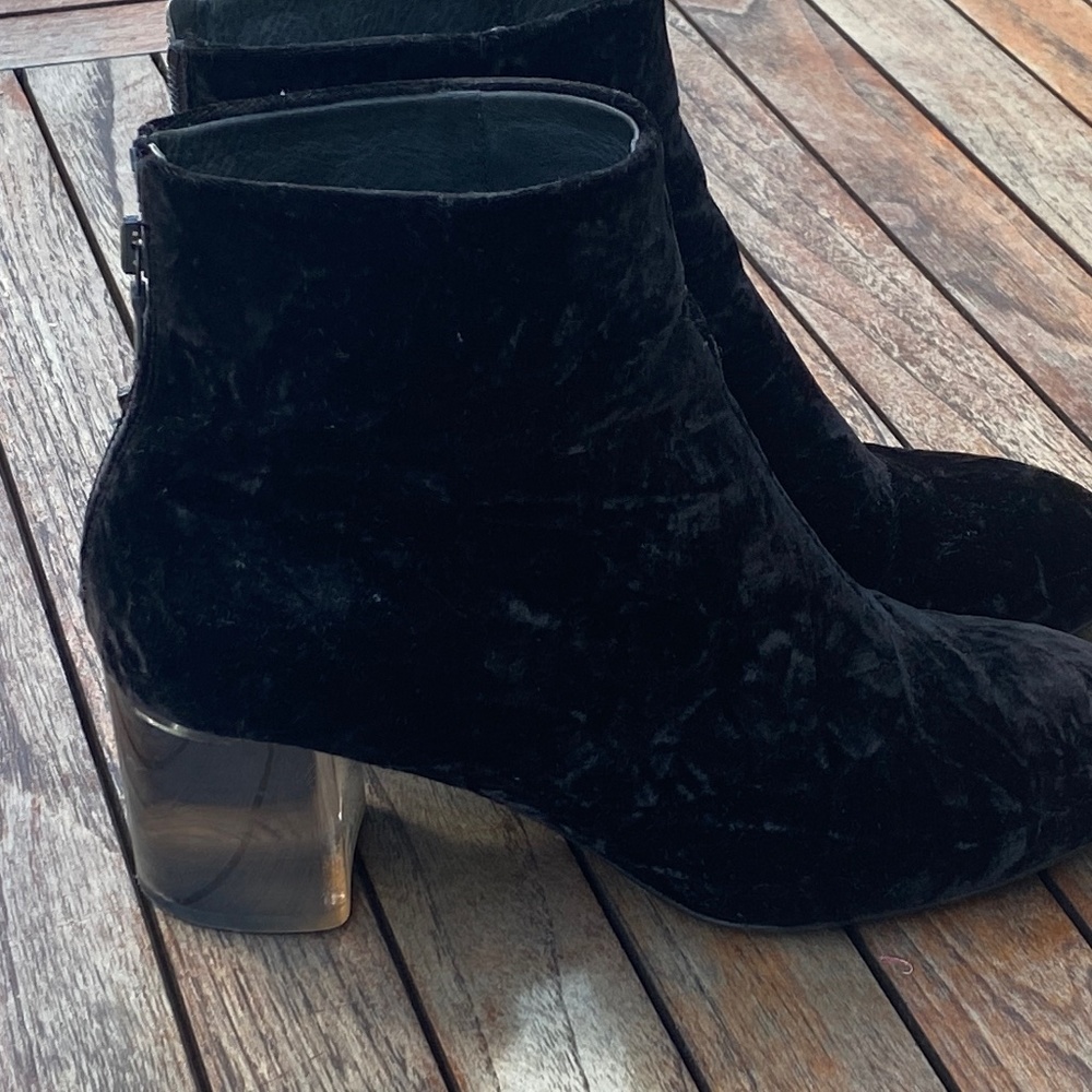 Rag and Bone black velvet boots with acrylic heel size 40